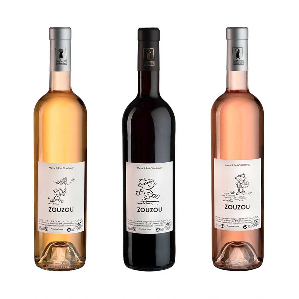 Zouzou - blanc, rouge et rosé, 3 bouteilles